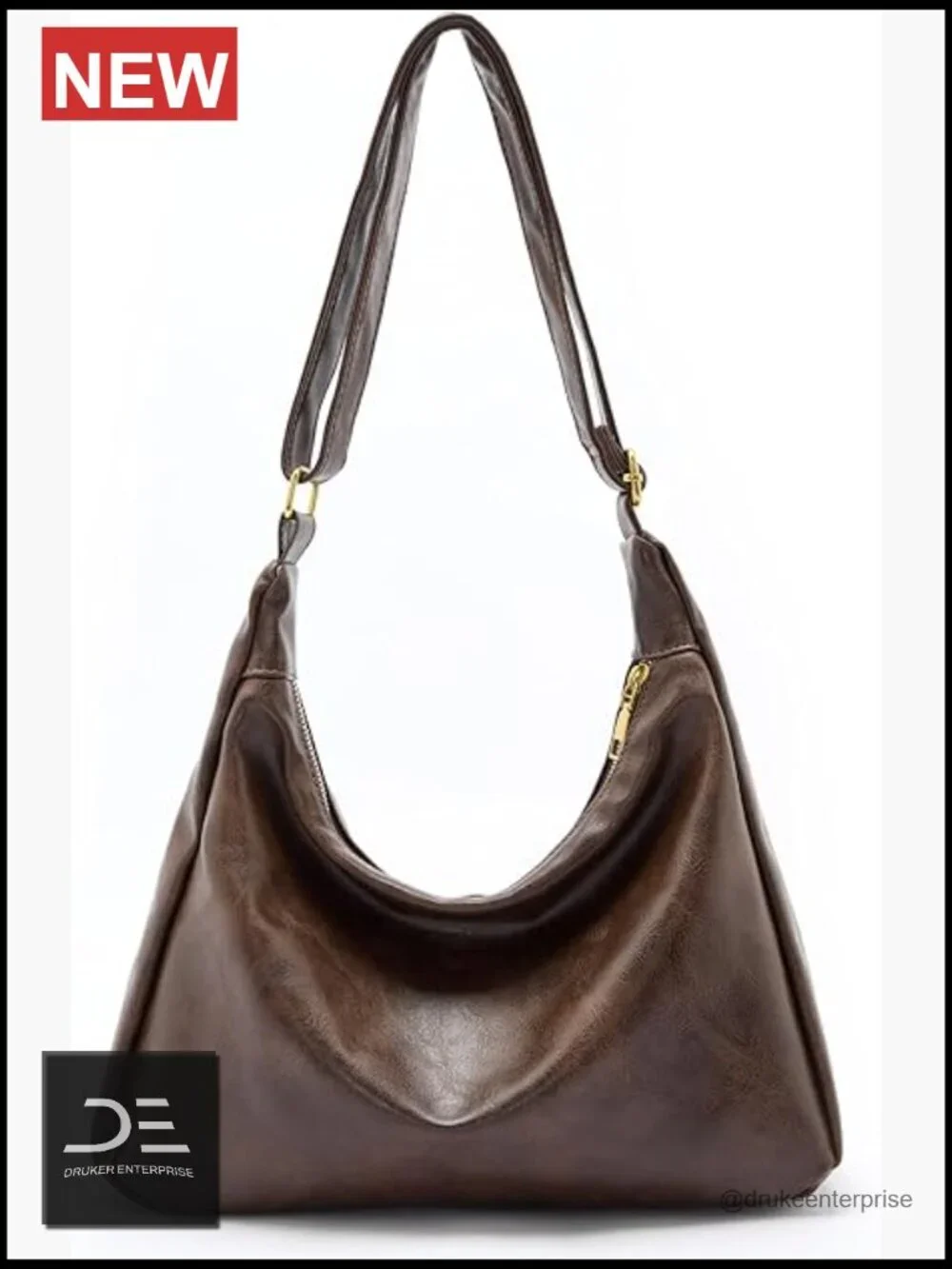 Ultra Soft Foldable Vegan Leather Hobo Bag, Lightweight Slouchy Shoulder Handbag